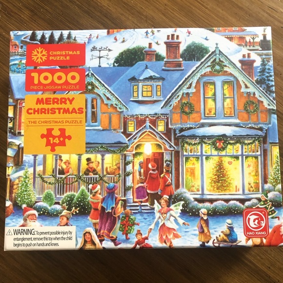Hai Xiang 1000 piece puzzle Merry Christmas The Christmas Puzzle EUC - Picture 1 of 3